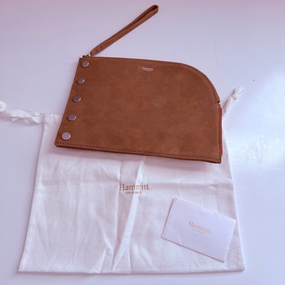 NWOT Hammitt Richard Suede/Large Arches Leather Clutch/Wristlet - Picture 1 of 9